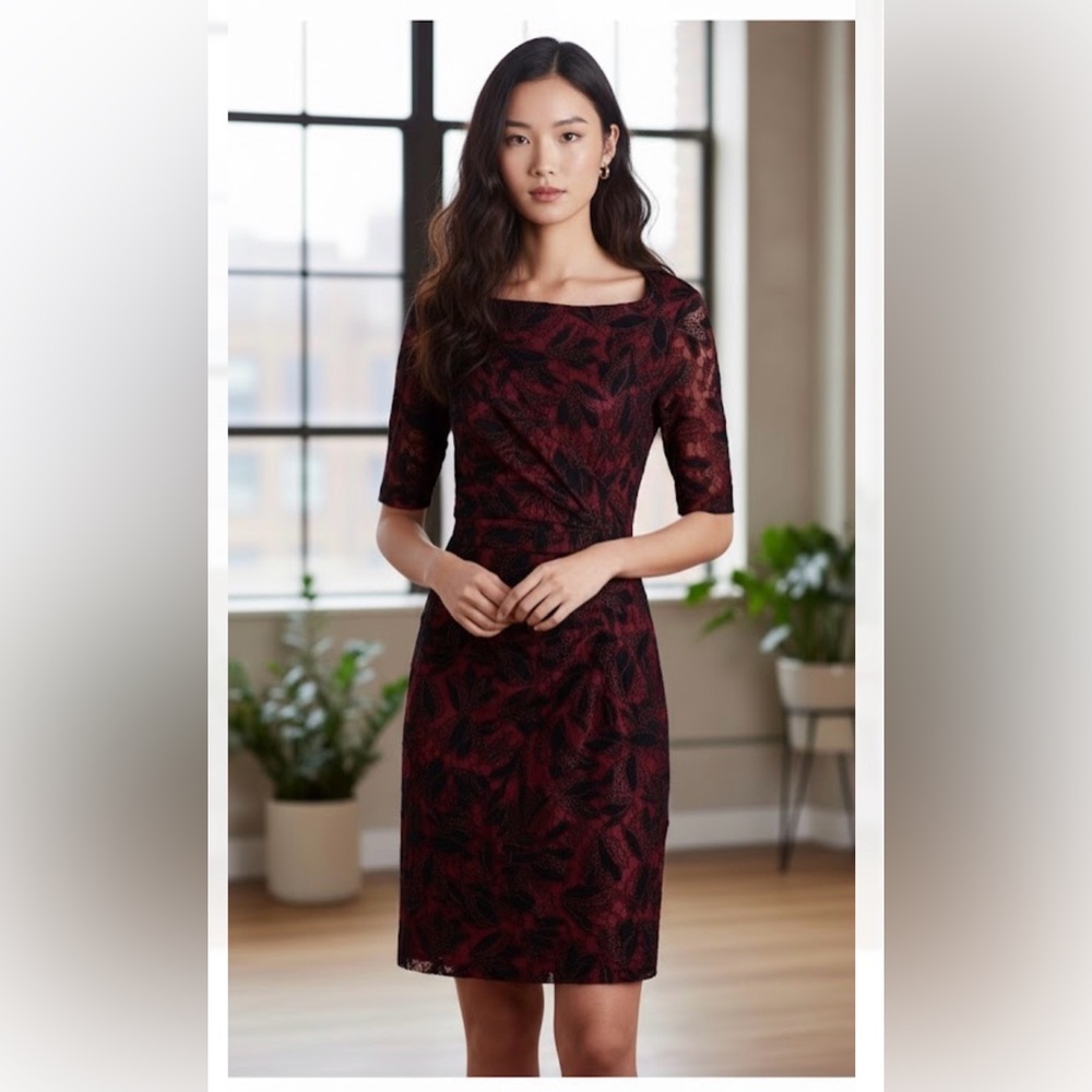 Maeve Anthropologie Velvet Burnout Dress lined